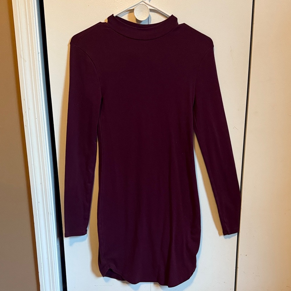 Forever 21 Deep Burgundy Long Sleeve Dress